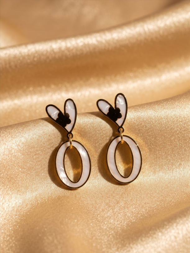 Whimsical Heart & Oval Mother-of-Pearl Drop