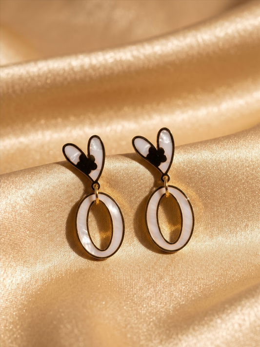 Whimsical Heart & Oval Mother-of-Pearl Drop